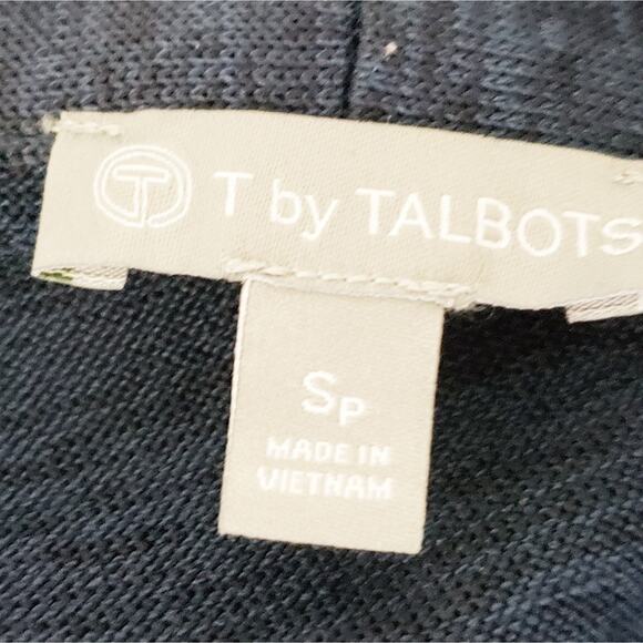 Talbots Navy, Red Open Front Cardigan Sweater SMALL Petite Layering  SP - Picture 4 of 7